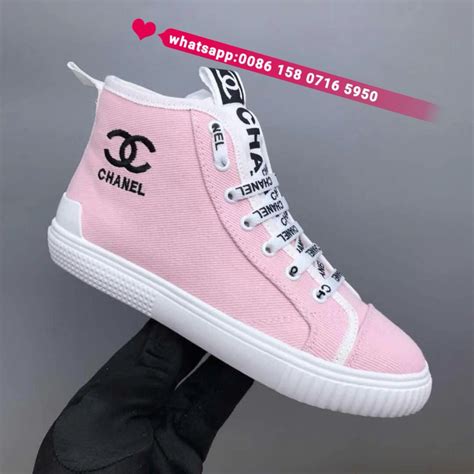 chanel shoes pink|Chanel sneakers high top.